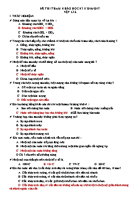 Đề thi tham khảo học kì I Vật lí lớp 6 (Có đáp án) - Năm học 2016-2017